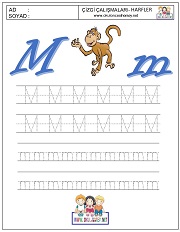 n harfi çizgi çalışması